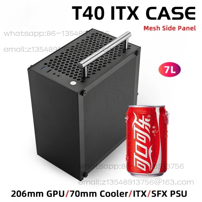 Caja T40 Mini ITX Negra de 7L  - Psu Computer reseña y precio